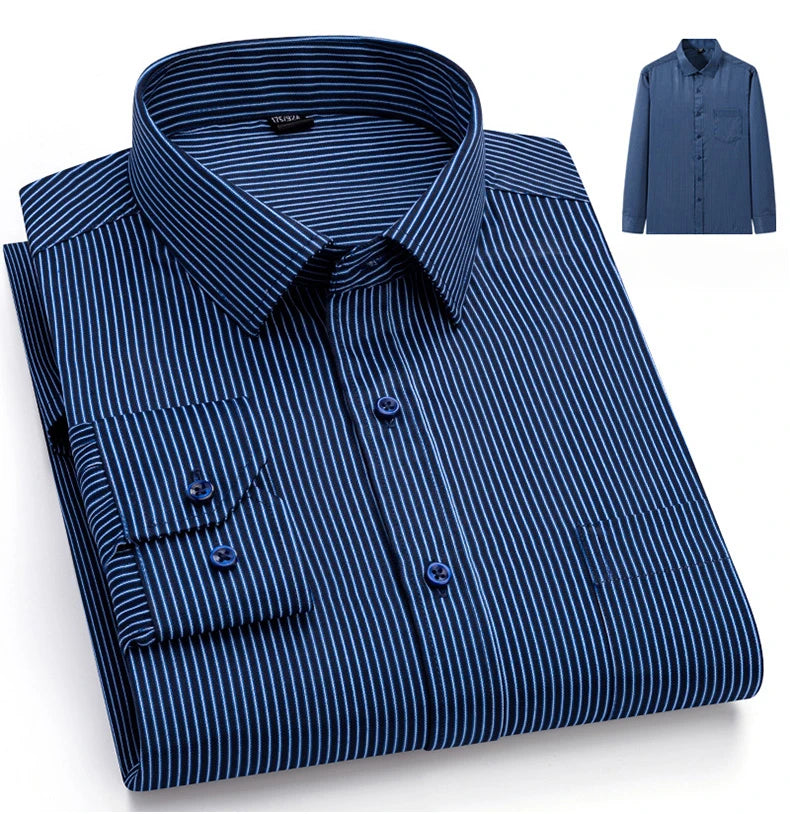 New elegant 40% cotton long-sleeve slim fit shirts for men Casual plain shirt plaid designer tops houndstooth clothes