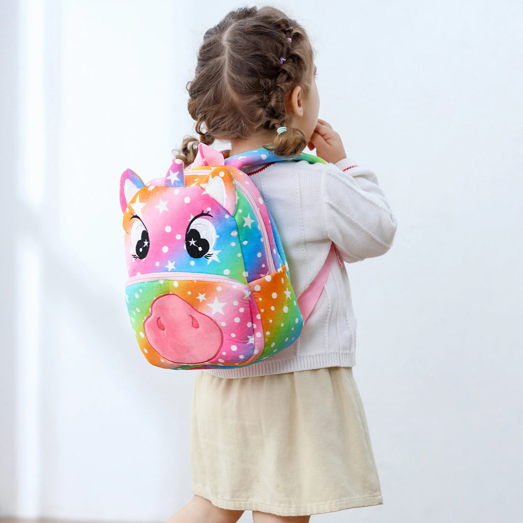 Kids Backpack Boys Cute Duck Cow Frog Backpacks School for Girls Toddler Child Schoolbag Book Bags Traveling Bag Large Capacity