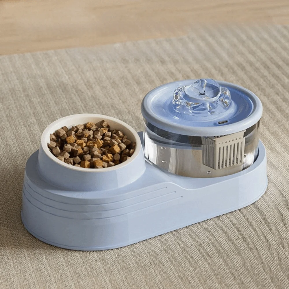 USB Charging 2-in-1 Pets Water Fountain Mute Large Capacity Pet Water Dispenser Auto Filter Neck Protection Pet Feeder Cats Dogs