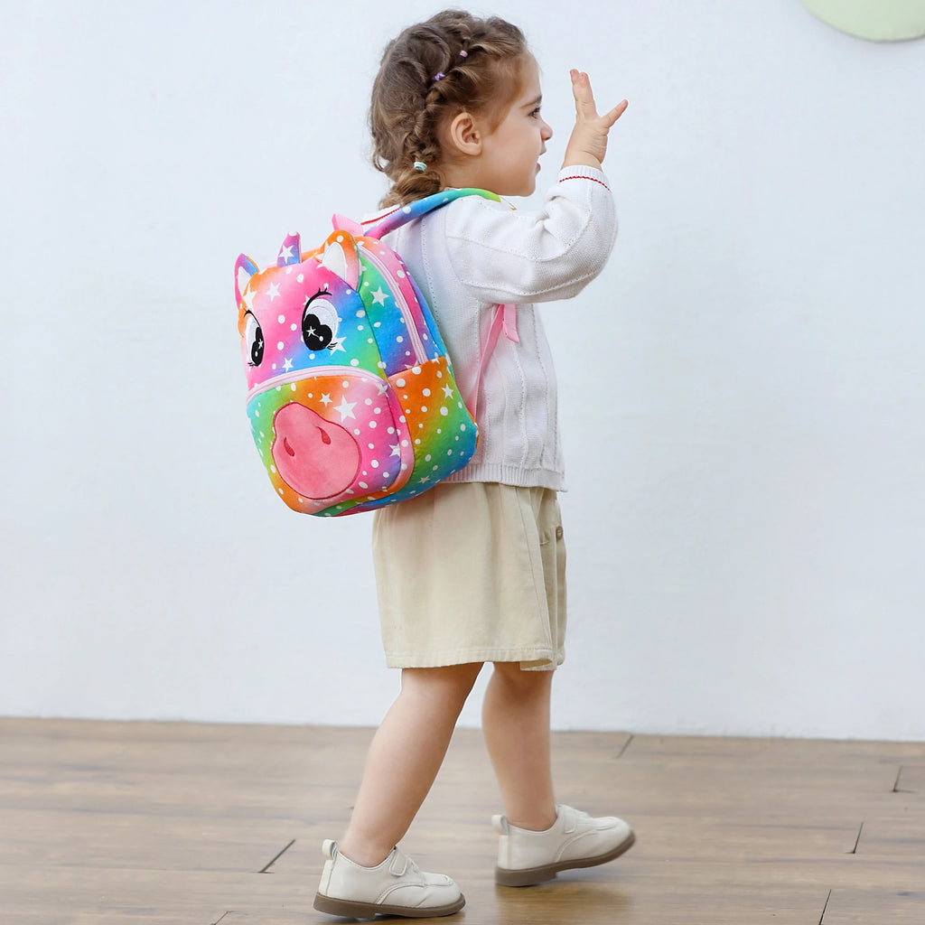 Kids Backpack Boys Cute Duck Cow Frog Backpacks School for Girls Toddler Child Schoolbag Book Bags Traveling Bag Large Capacity