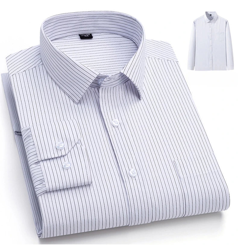 New elegant 40% cotton long-sleeve slim fit shirts for men Casual plain shirt plaid designer tops houndstooth clothes