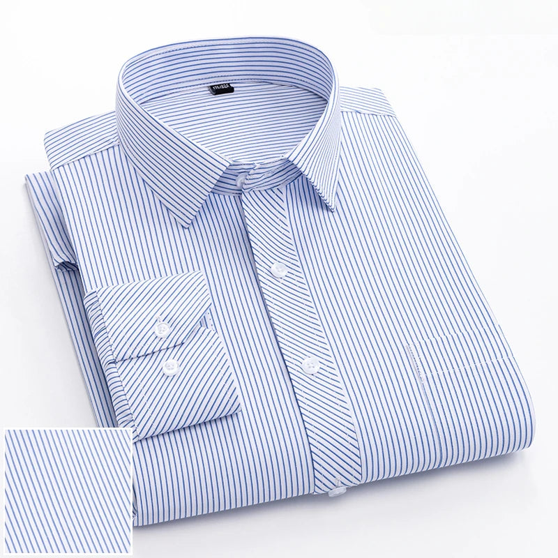 New elegant 40% cotton long-sleeve slim fit shirts for men Casual plain shirt plaid designer tops houndstooth clothes