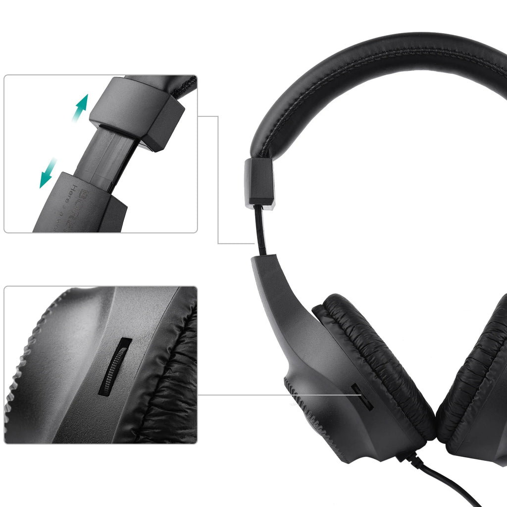 Wired Headset Self Adjusting Headband 6.5mm Single Jack Stereo Monitoring Headphone for Electronic Musical Instruments