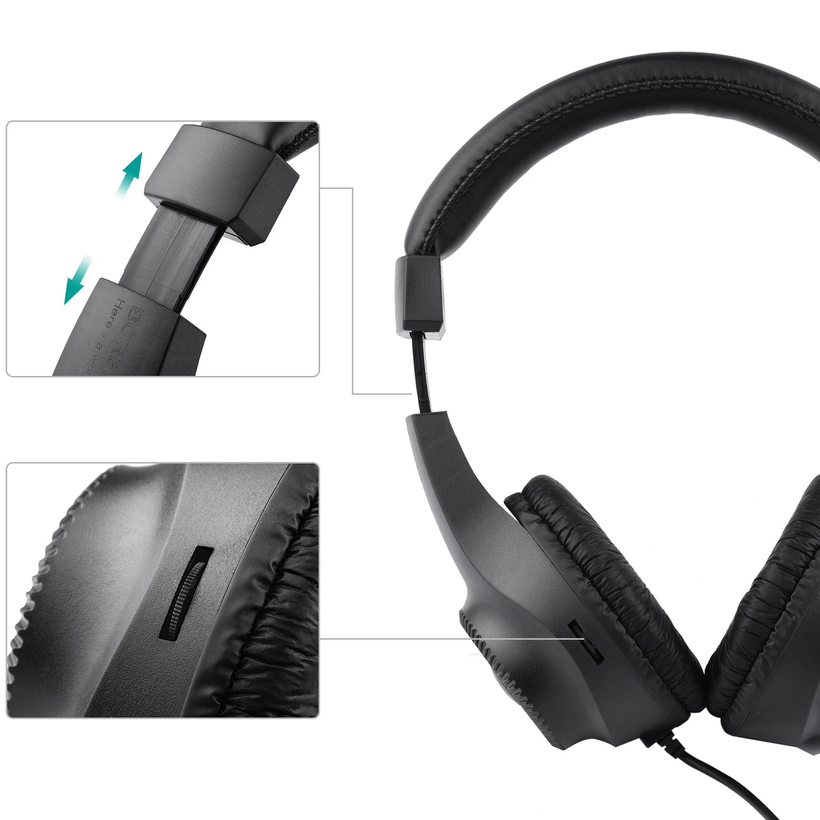 Wired Headset Self Adjusting Headband 6.5mm Single Jack Stereo Monitoring Headphone for Electronic Musical Instruments