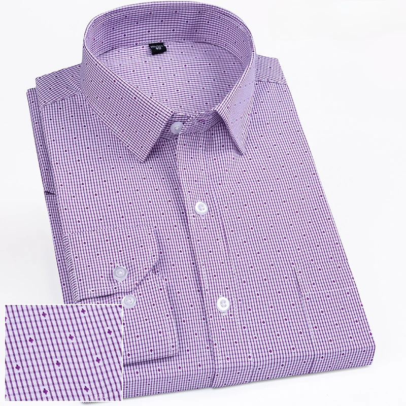 New elegant 40% cotton long-sleeve slim fit shirts for men Casual plain shirt plaid designer tops houndstooth clothes